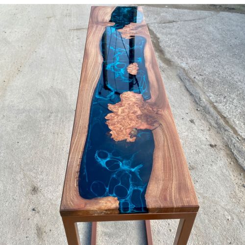 Elm & Glactic Blue River Console Table