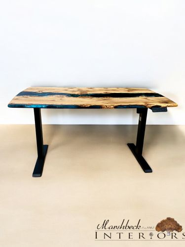 Burr Oak Sit/Stand Electric River Desk