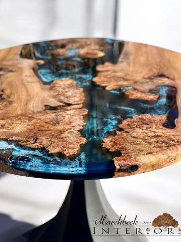 Burr Elm Oval River Dining Table