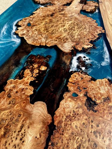 Wild Elm & Ocean Art River Dining Table