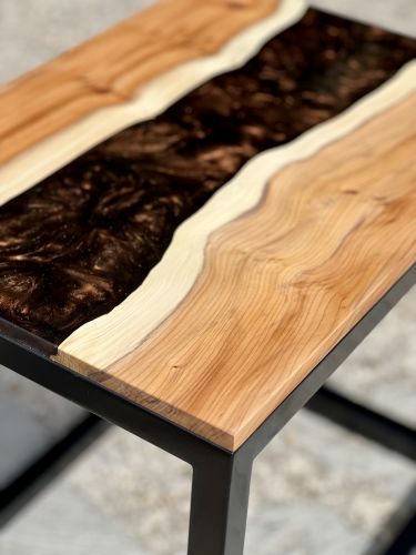 Yew & Bronze River Side Table