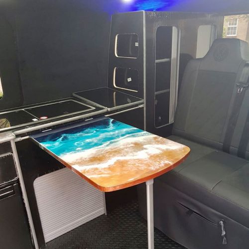 Campervan Resin & Cherry Ocean Table