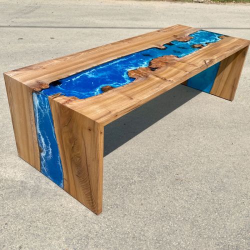 Elm Double Waterfall River Coffee Table