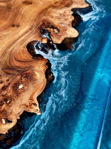 Elm Arctic Ocean Art River Dining Table