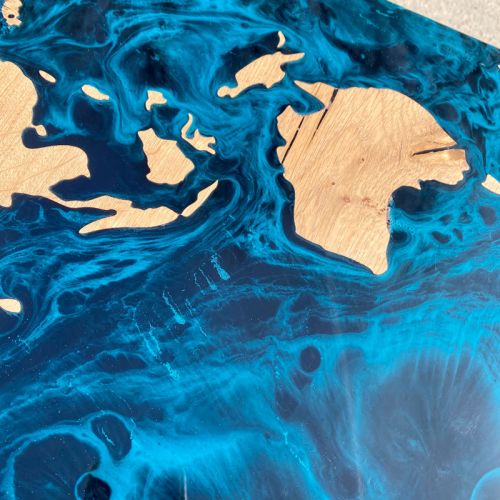 Elm World Map Coffee Table Galactic Blue