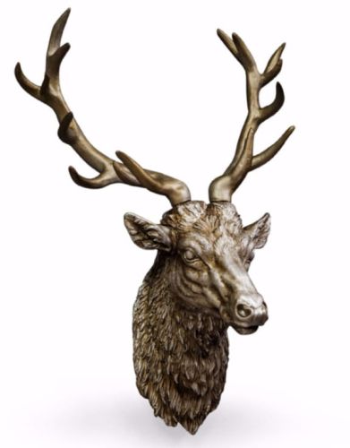 Antique Silver Wall Mounted Stag