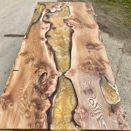 Elm & Molten Gold River Dining Table