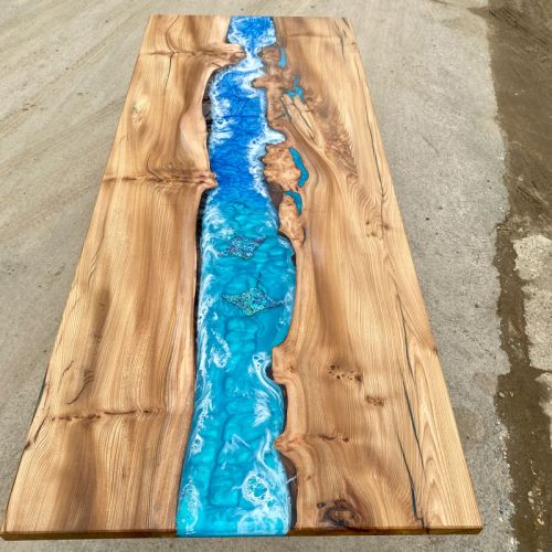 Ocean Theme River Dining Table Elm