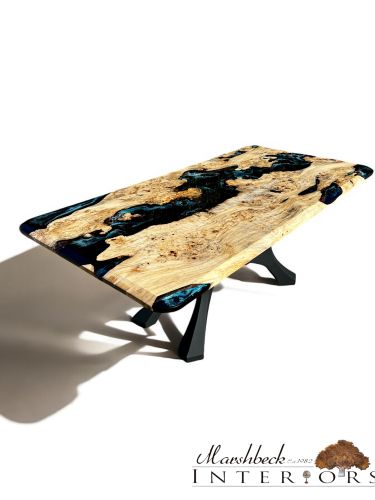 Burr Chestnut & Midnight Sea River Dining Table