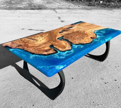 Burr Elm Coastline River Coffee Table