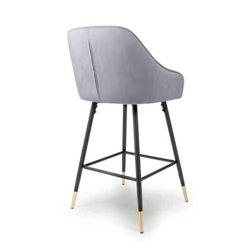 Savanna Brushed Velvet Bar Stool, Grey