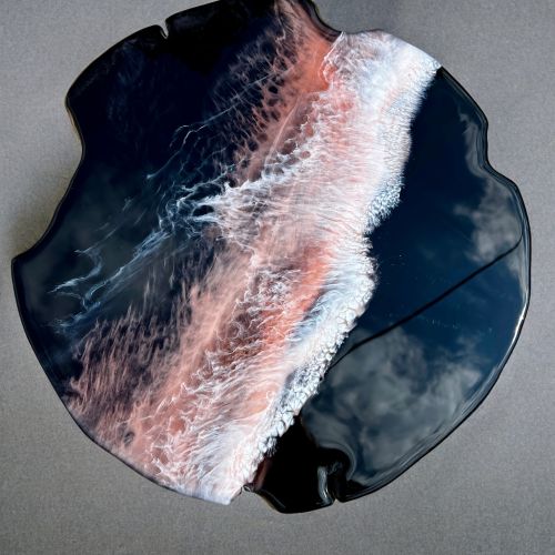 Teak & Resin Art Side Table Ltd Edition