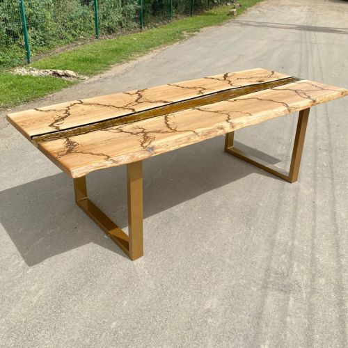 Oak Molten Gold Lightning Dining Table