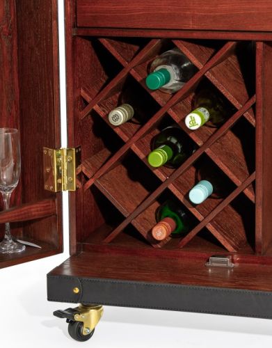 Leather Two-Door Wine/Bar Cabinet