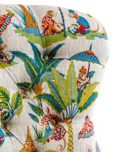 Exotic Monkey Parasol Button-back Occasional Chair
