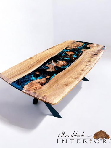 Burr Elm Islands River Dining Table