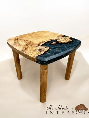 Oak & Silver River Side Table