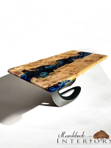 Oak & Deep Sea River Dining Table