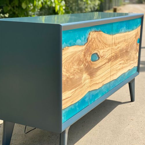 Sideboard with Olive Resin River Doors
