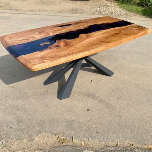 Elm & Resin Galaxy River Dining Table