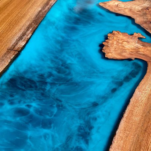 Galactic Blue & Burr Elm River Coffee Table