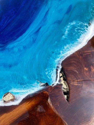 Teak & Ocean Art Coffee Table