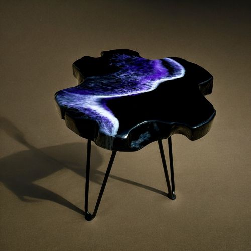 Teak & Resin Art Side Table Ltd Edition