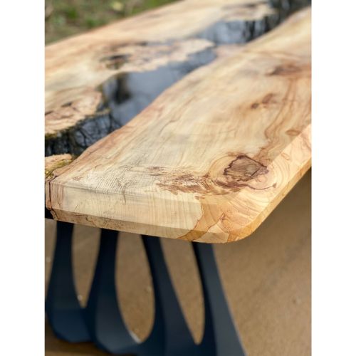 Burr Chestnut & Night Sky Black River Dining Table