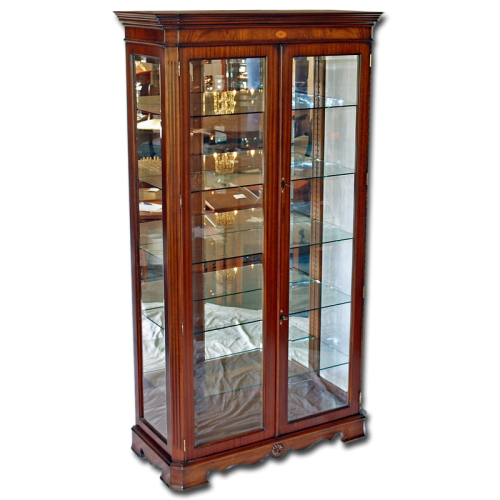 Marquetry Antique Reproduction Display Cabinet