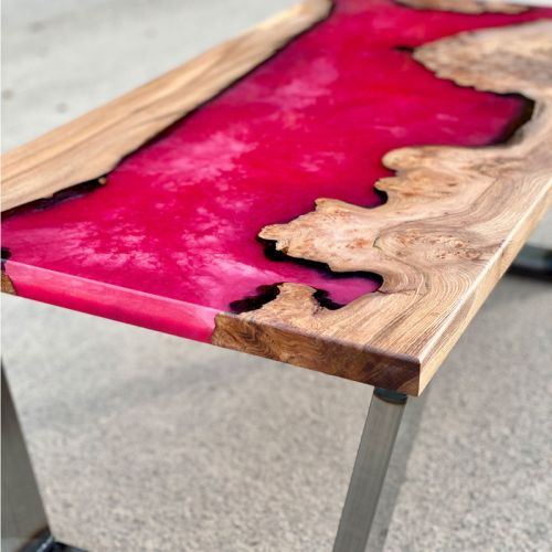 Pink Burr Elm River Coffee Table