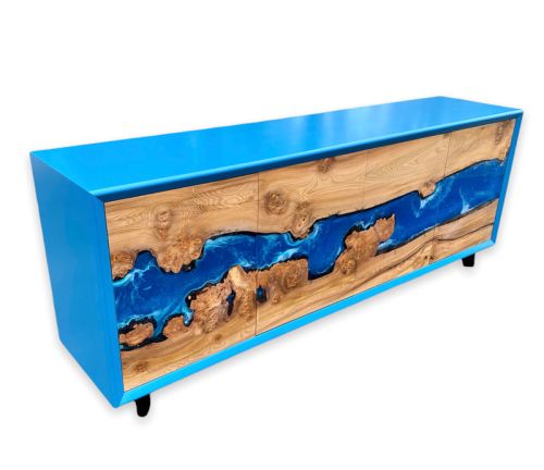 River Sideboard Elm & Ocean Art Custom Paint