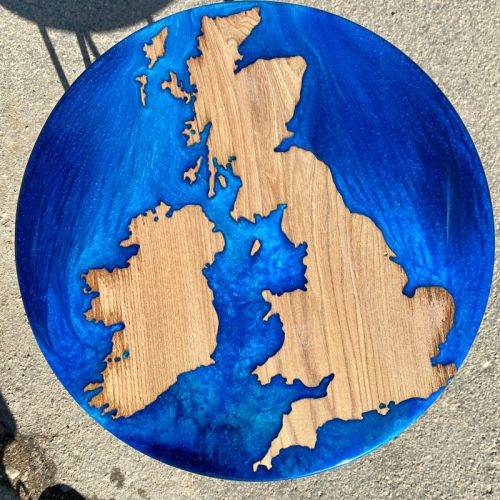 UK & Irelend Map Side Table