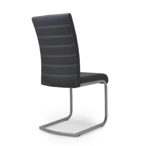 Callisto Dining Chair, Black Leather Effect