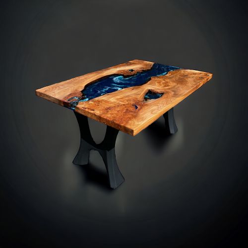 Burr Elm & Deep Sea Coffee Table