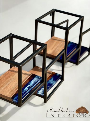 Tipping Wall Display with River Shelves