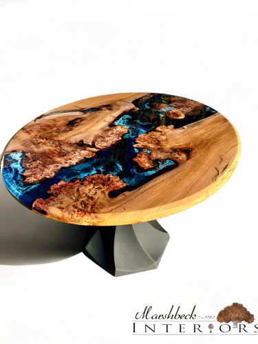 Burr Elm Oval River Dining Table