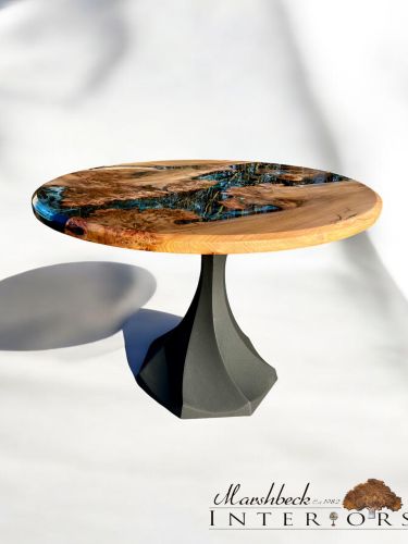 Burr Elm Oval River Dining Table