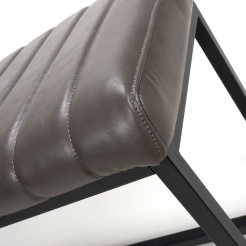 Archer Leather Effect Bench, Grey
