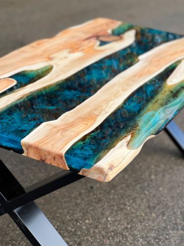 Yew Live Edge River Coffee Table