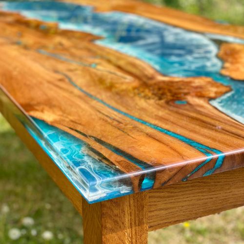 Burr Elm Ocean River Dining Table