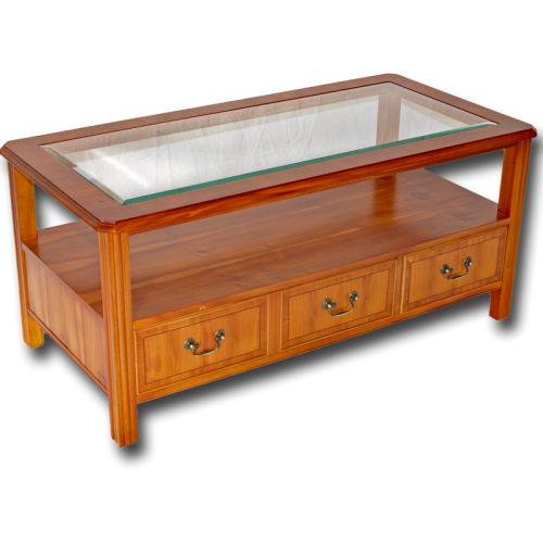 Glass Top Chippendale Coffee Table