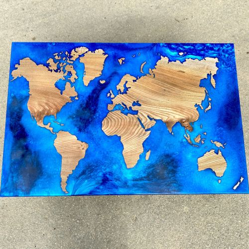 Elm & Resin World Map Coffee Table