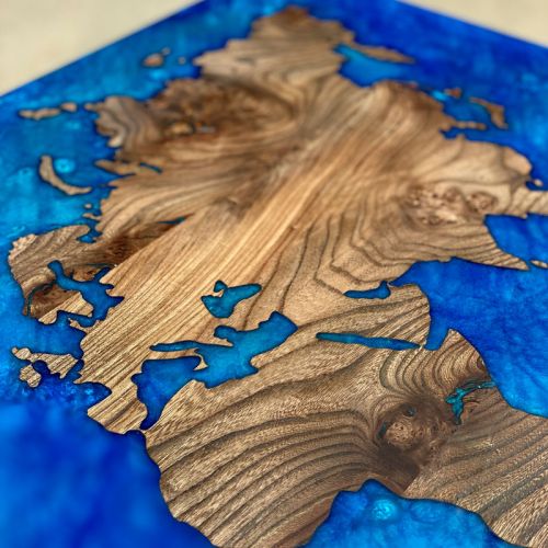 World Map Elm & Resin Coffee Table