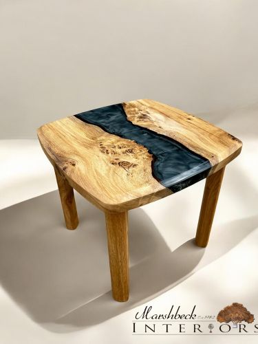 Oak & Silver River Side Table