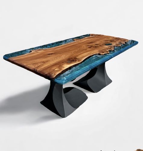 Elm & Arctic Ocean River Dining Table