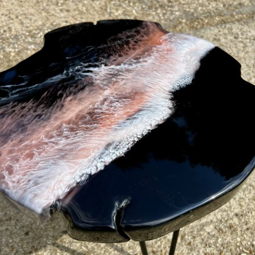 Teak & Resin Art Side Table Ltd Edition