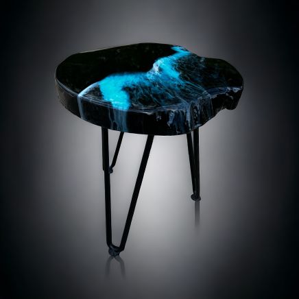 Teak & Resin Art Side Table Ltd Edition