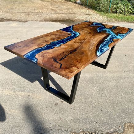 Elm Islands Dining Table Deep Sea Resin