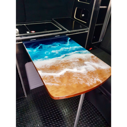 Campervan Resin & Cherry Ocean Table