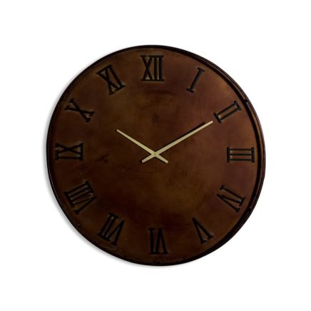 Antiqued Industrial Iron Wall Clock